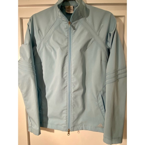 Adidas Beautiful Soft Blue Performance Track Jacket, Size M * wom158 - Picture 2 of 12